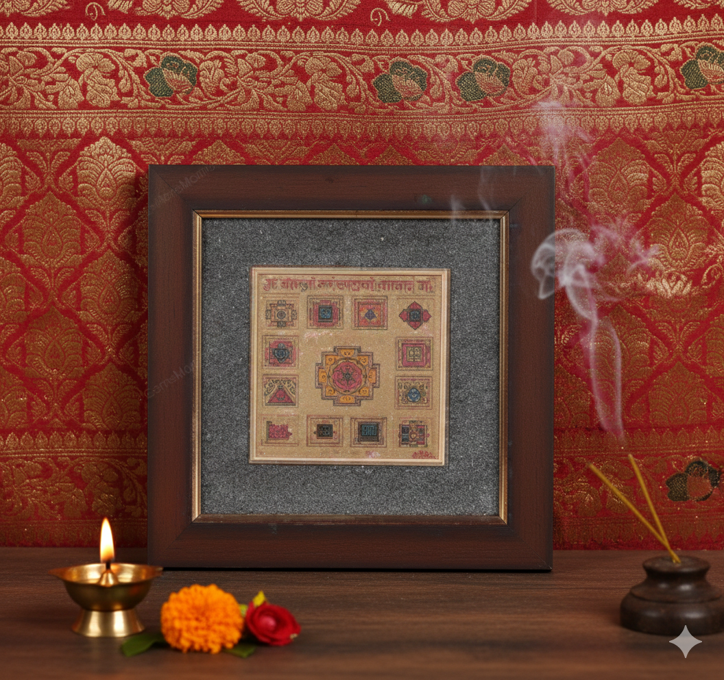 Shree Samporna Bagalmukhi Yantra Pyrite Frame
