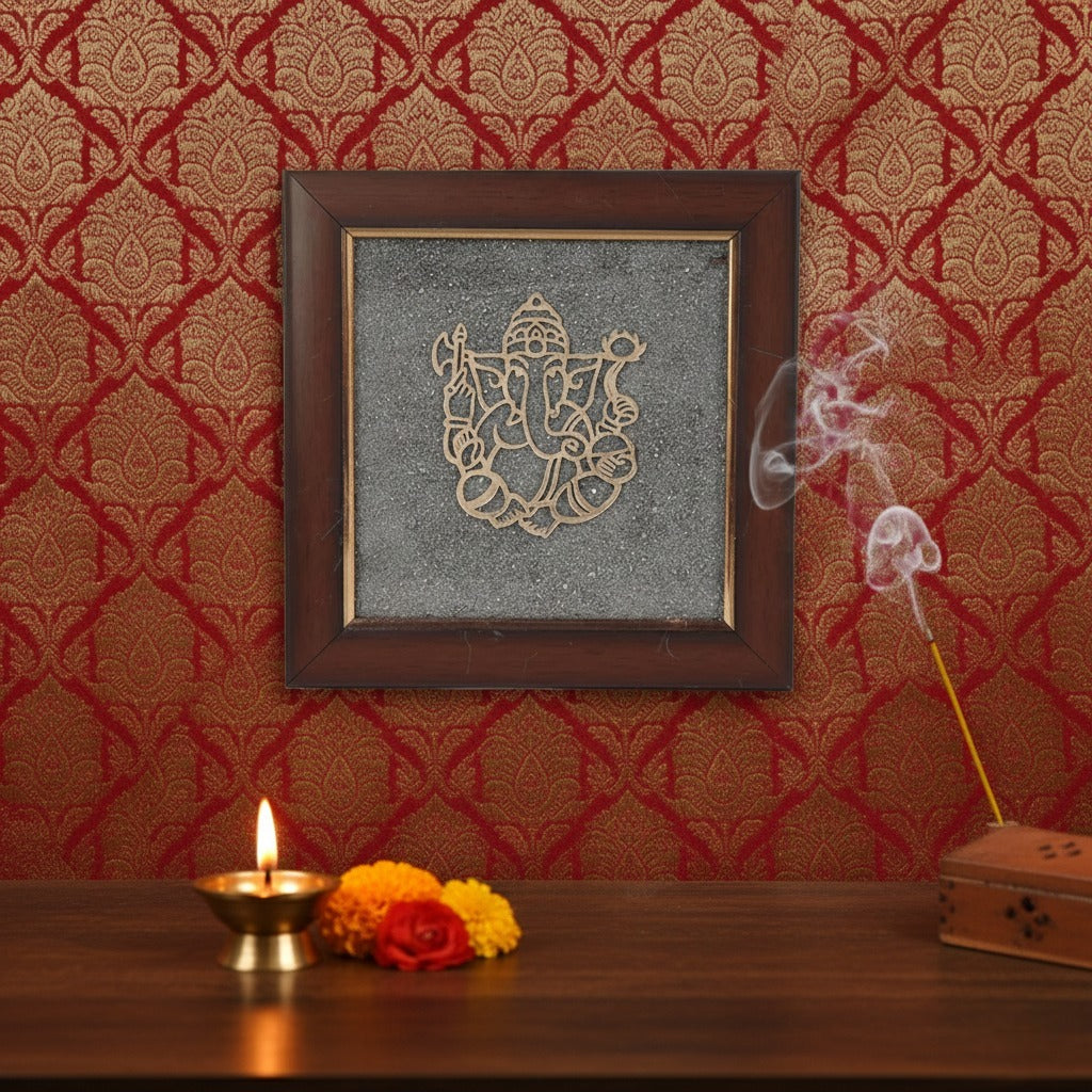 Ganesh Ji Pyrite Dust Frame