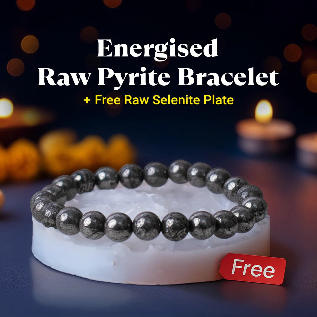 Energised Raw Pyrite Bracelet - 10x Stronger