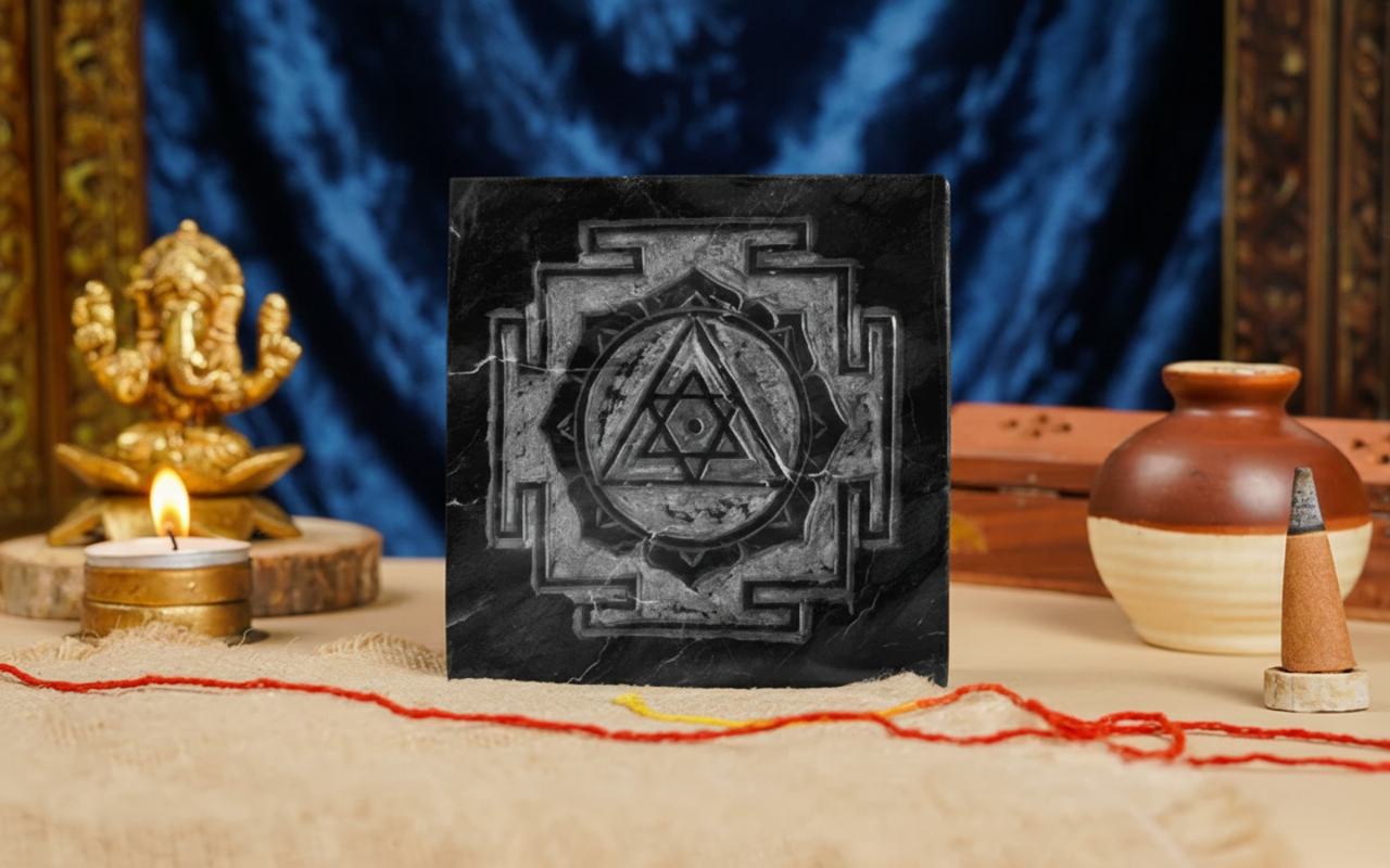 Premium Handmade Shaligram  Laxmi Ganesh Yantra
